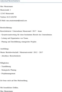 lebenslauf-fuer-bereichsleiterin-berufserfahrung-ausbildung-fähigkeiten