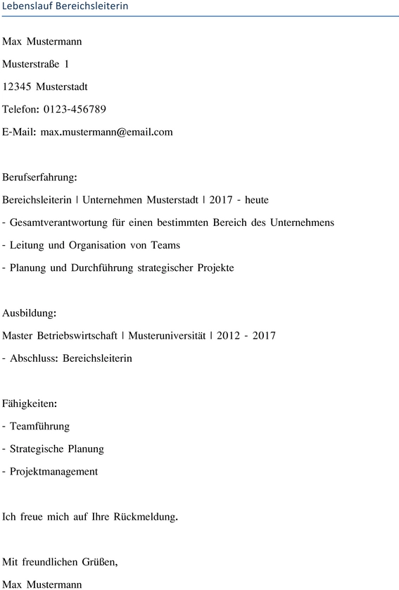 lebenslauf-fuer-bereichsleiterin-berufserfahrung-ausbildung-fähigkeiten