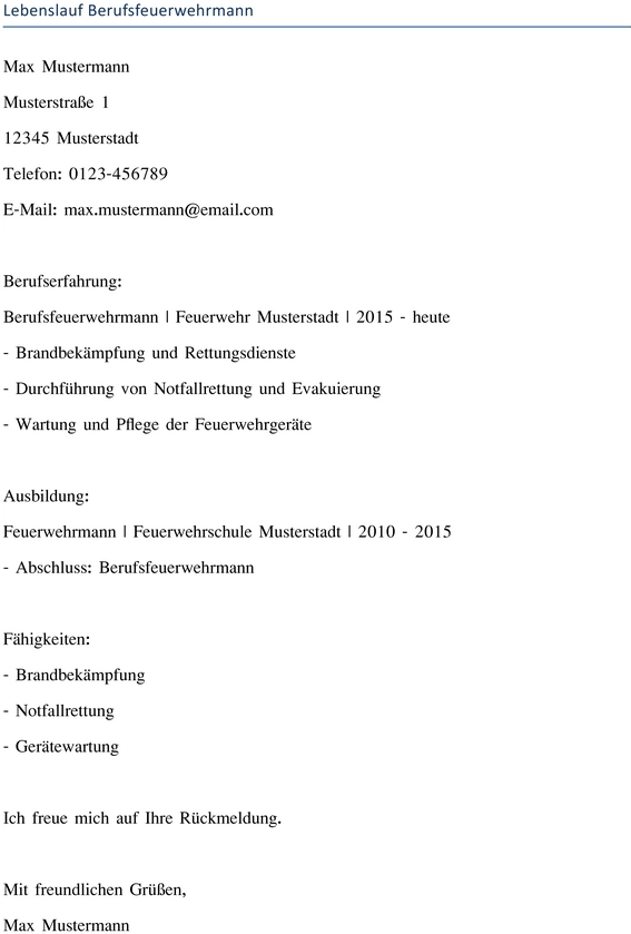 lebenslauf-fuer-berufsfeuerwehrmann
