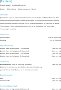 lebenslauf-fuer-examinierte-krankenschwester