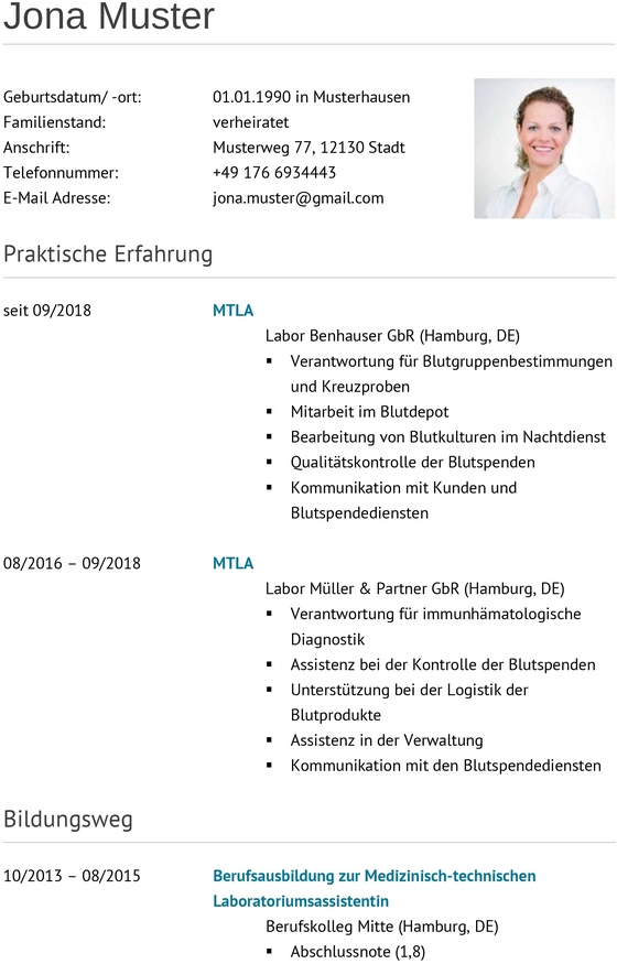 lebenslauf-fuer-medizinisch-technische-laboratoriumsassistenten