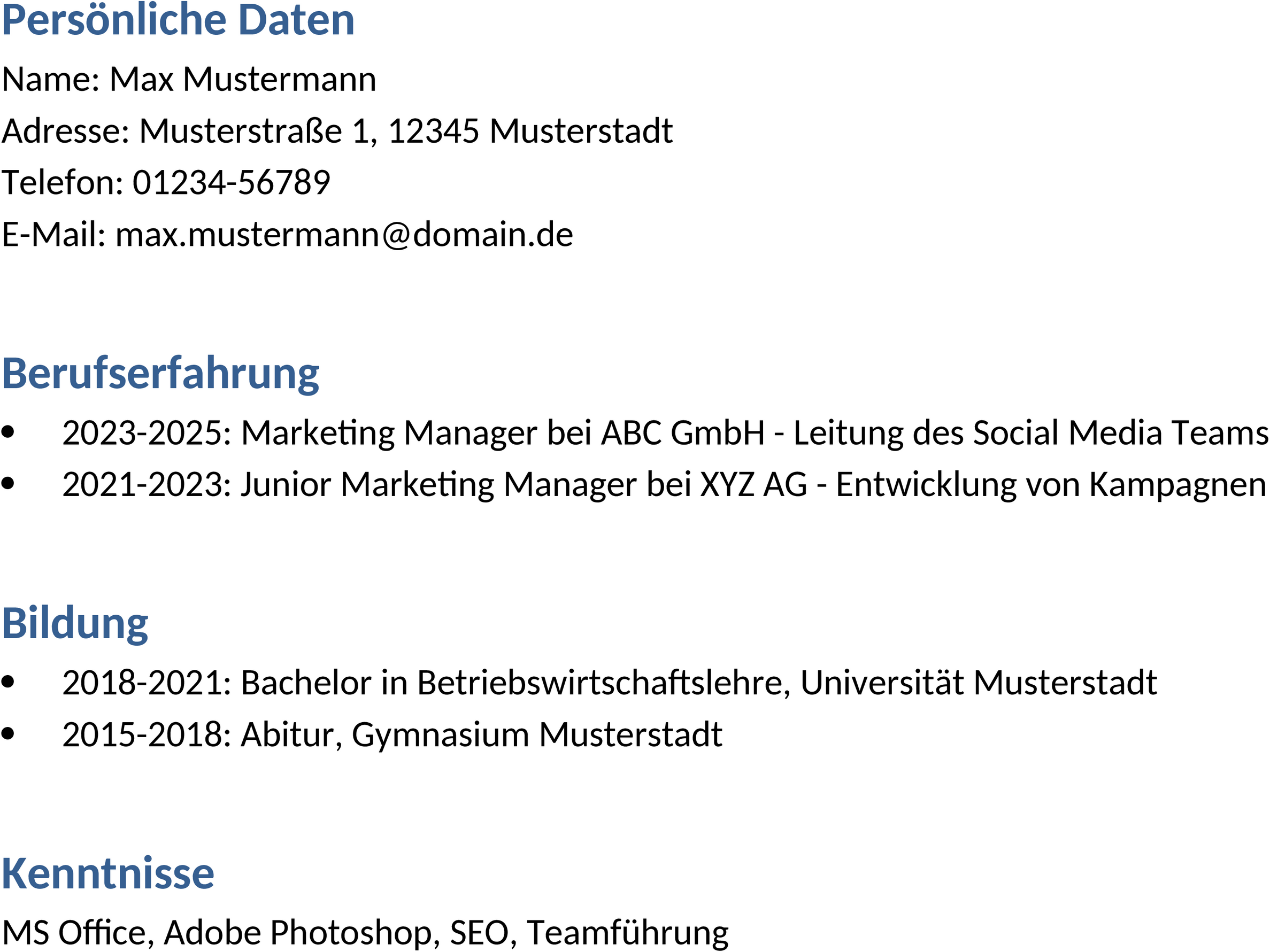 Lebenslauf im Word-Format für 2025: Moderne und professionelle Gestaltung