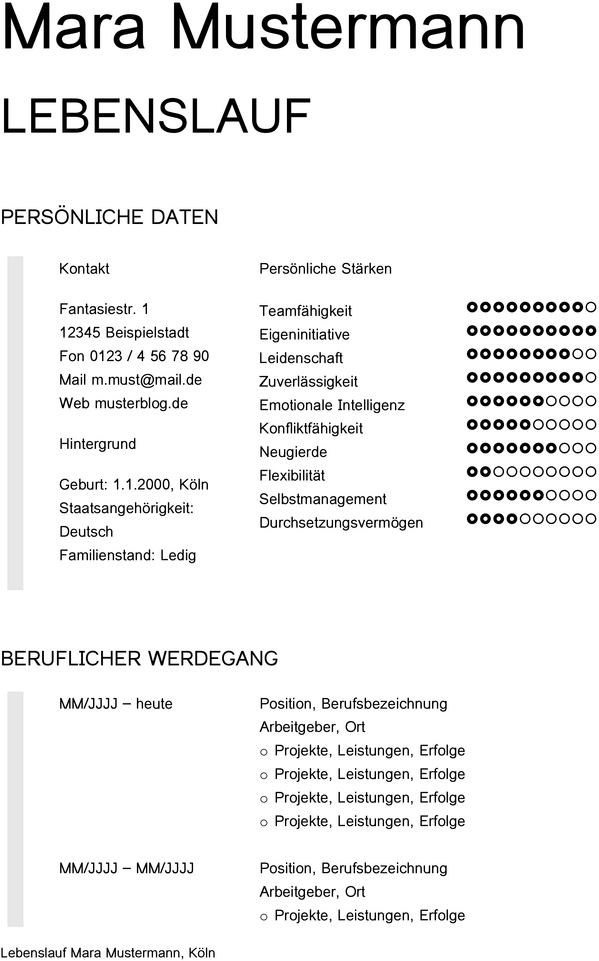 lebenslauf-muster-vorlage-ohne-foto