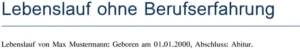 lebenslauf-ohne-berufserfahrung