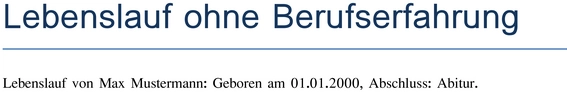 lebenslauf-ohne-berufserfahrung