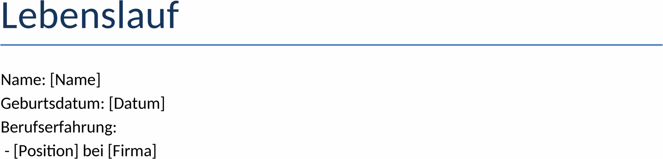 Lebenslauf ohne Wasserzeichen als Word-Datei