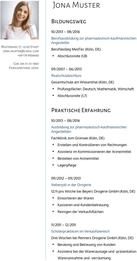 lebenslauf-pka-pharmazeutisch-kaufmaennische-angestellte