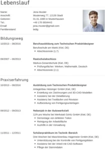 lebenslauf-technischer-produktdesigner-berufseinstieg-gestalten