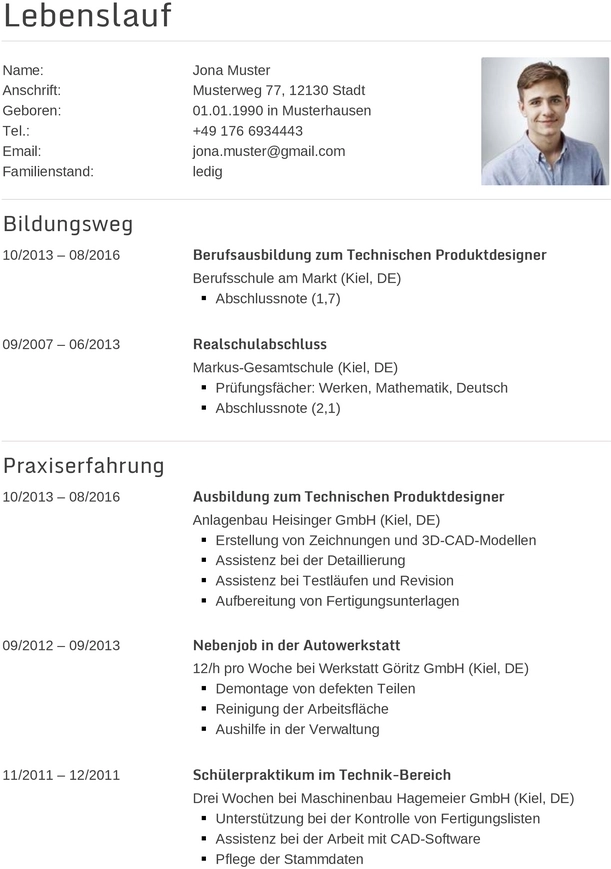 lebenslauf-technischer-produktdesigner-berufseinstieg-gestalten