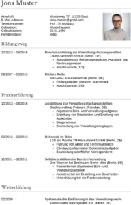 lebenslauf-verwaltungsfachangestellten-verwaltung-berufserfahrung