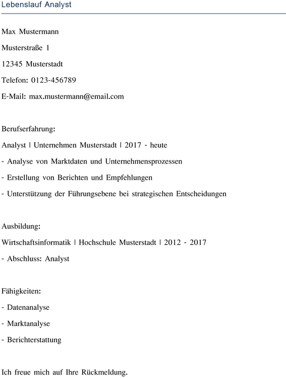 lebenslauf-vorlage-analyst-optimale-bewerbung