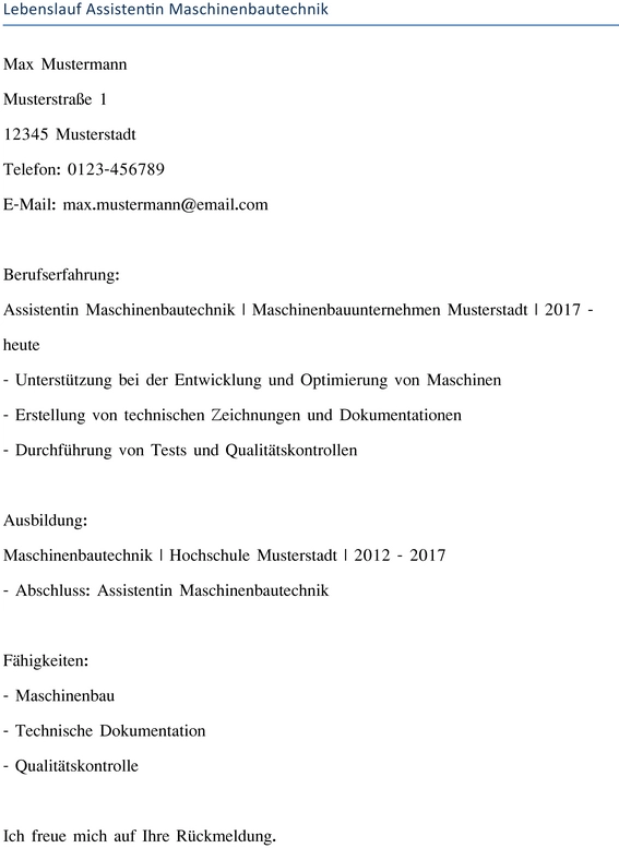 lebenslauf-vorlage-assistentin-maschinenbautechnik