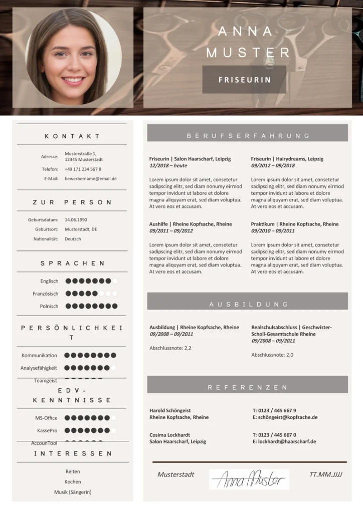 lebenslauf-vorlage-friseur-mit-gestaltung-und-struktur