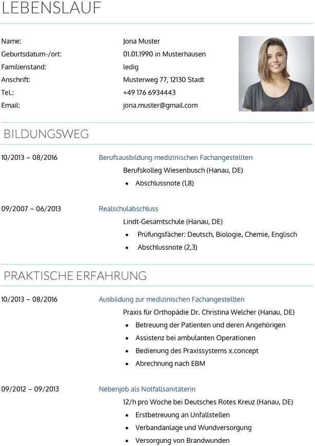 lebenslauf-vorlage-fuer-medizinische-fachangestellte