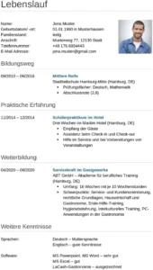 lebenslauf-vorlage-fuer-servicekraft-in-der-gastronomie