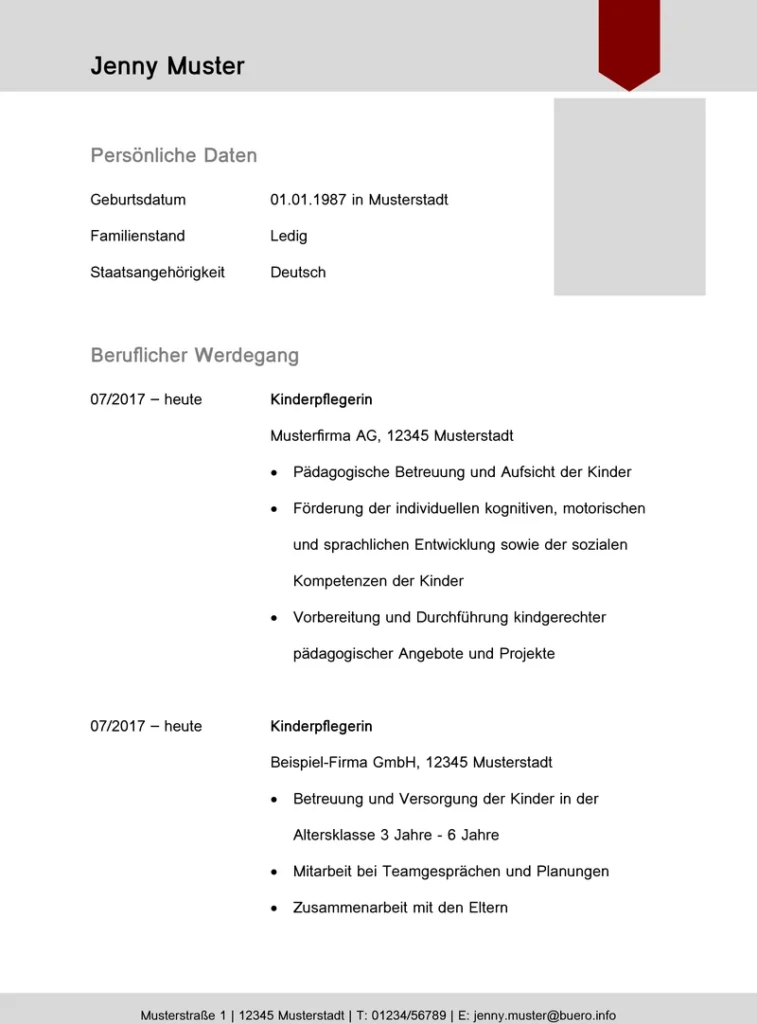 lebenslauf-vorlage-kinderpflegerin