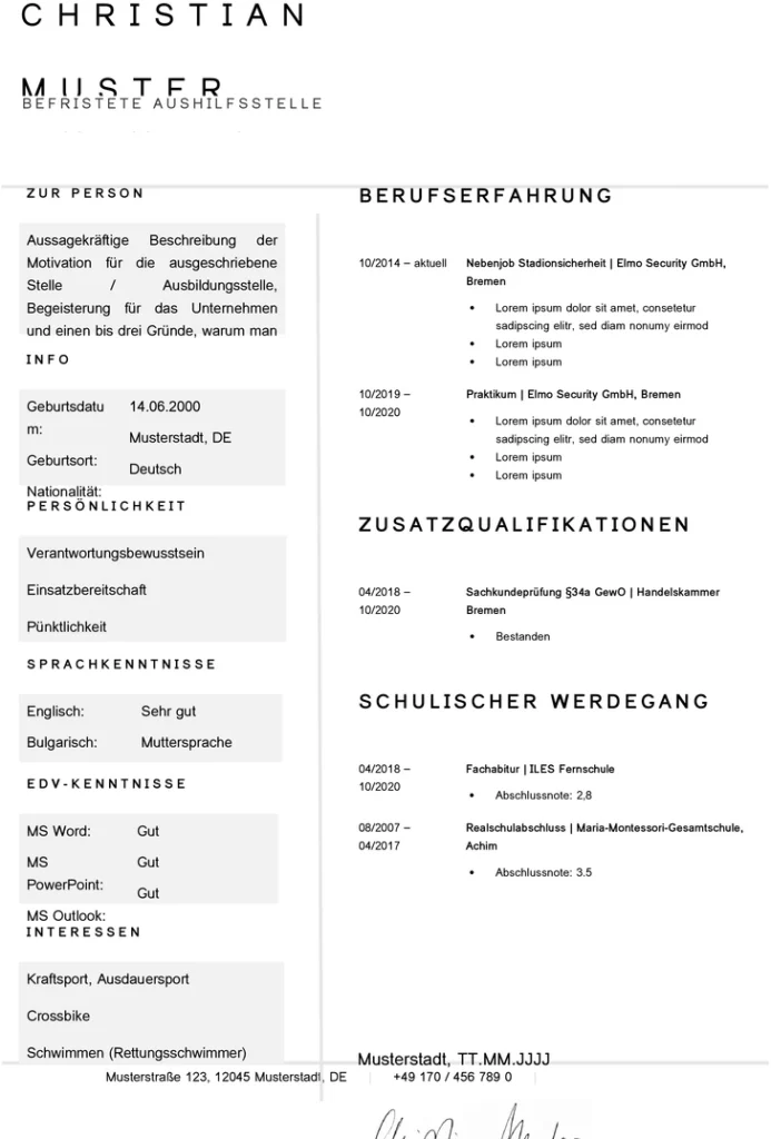 lebenslauf-vorlage-ohne-foto-muster