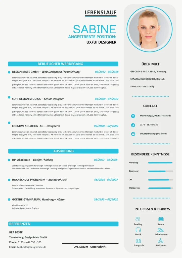 lebenslauf-vorlage-word-berufserfahrung-ausbildung