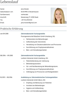 lebenslauf-zahnmedizinische-fachangestellte