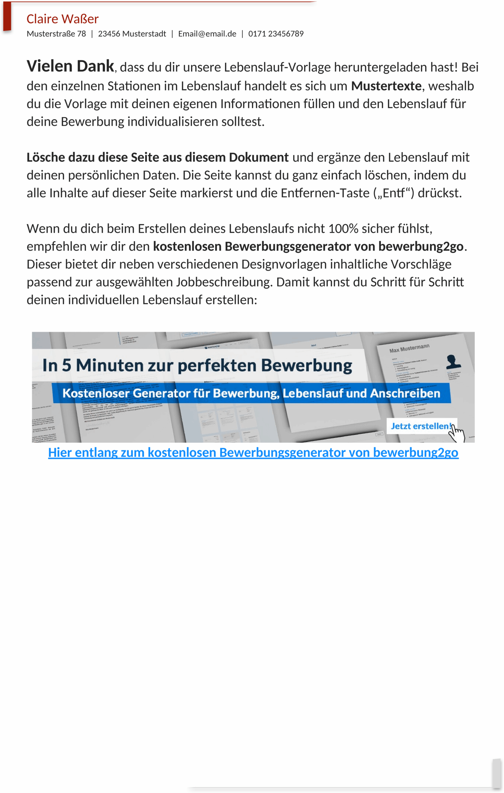 Lebenslaufvorlage Word: Professionelle Bewerbung leicht gemacht