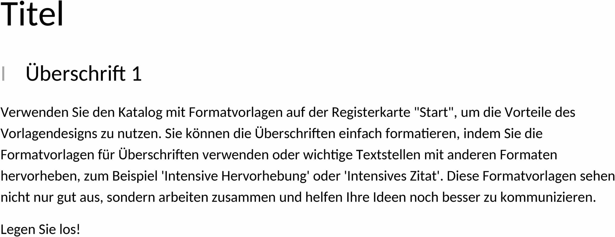 Leere Word-Berichtvorlage mit Struktur