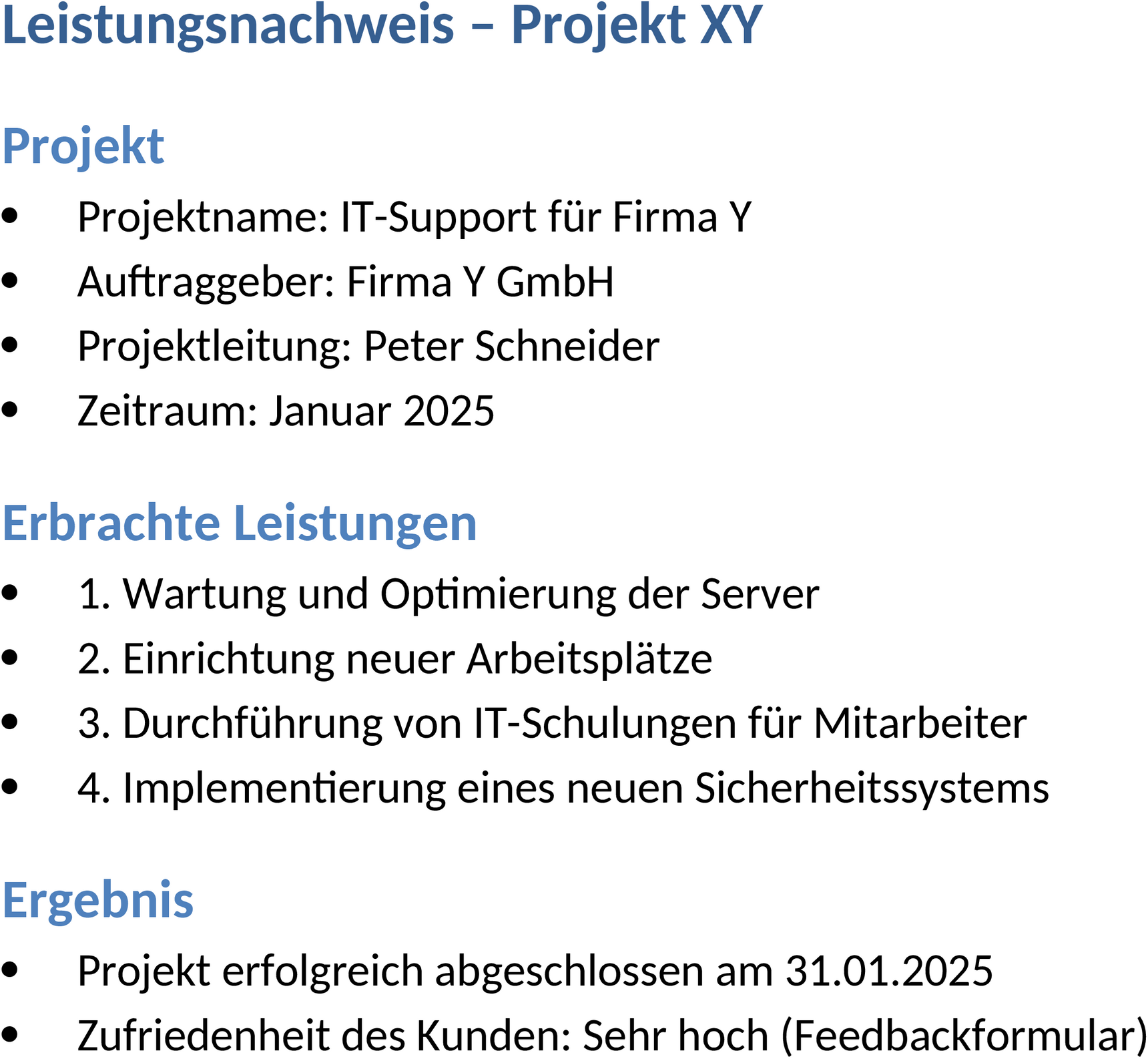 Word-Dokument: Leistungsnachweis