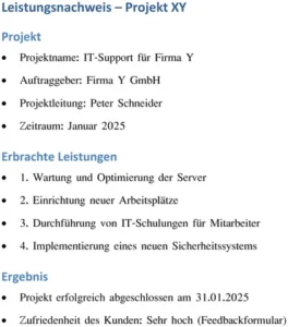 leistungsnachweis-projekt-x-y-vorlage