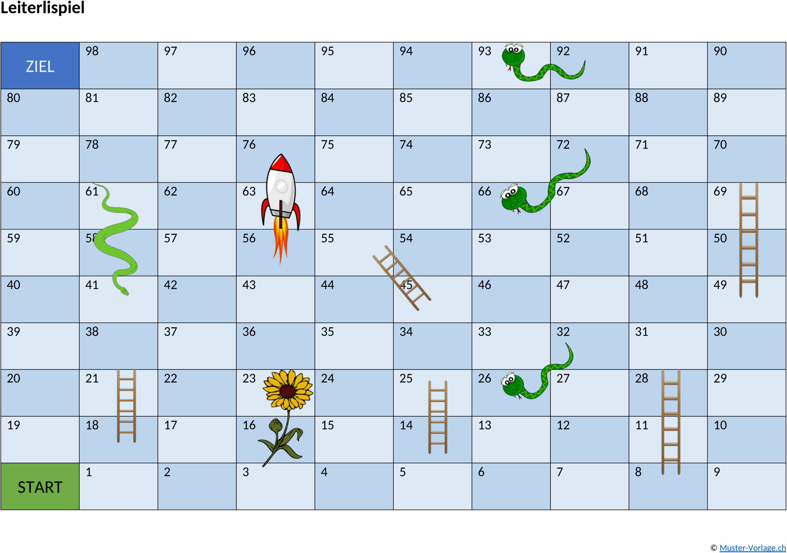 Leiterspiel-Vorlage als Word-Datei