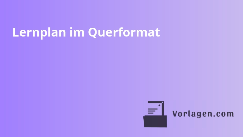 Lernplan im Querformat