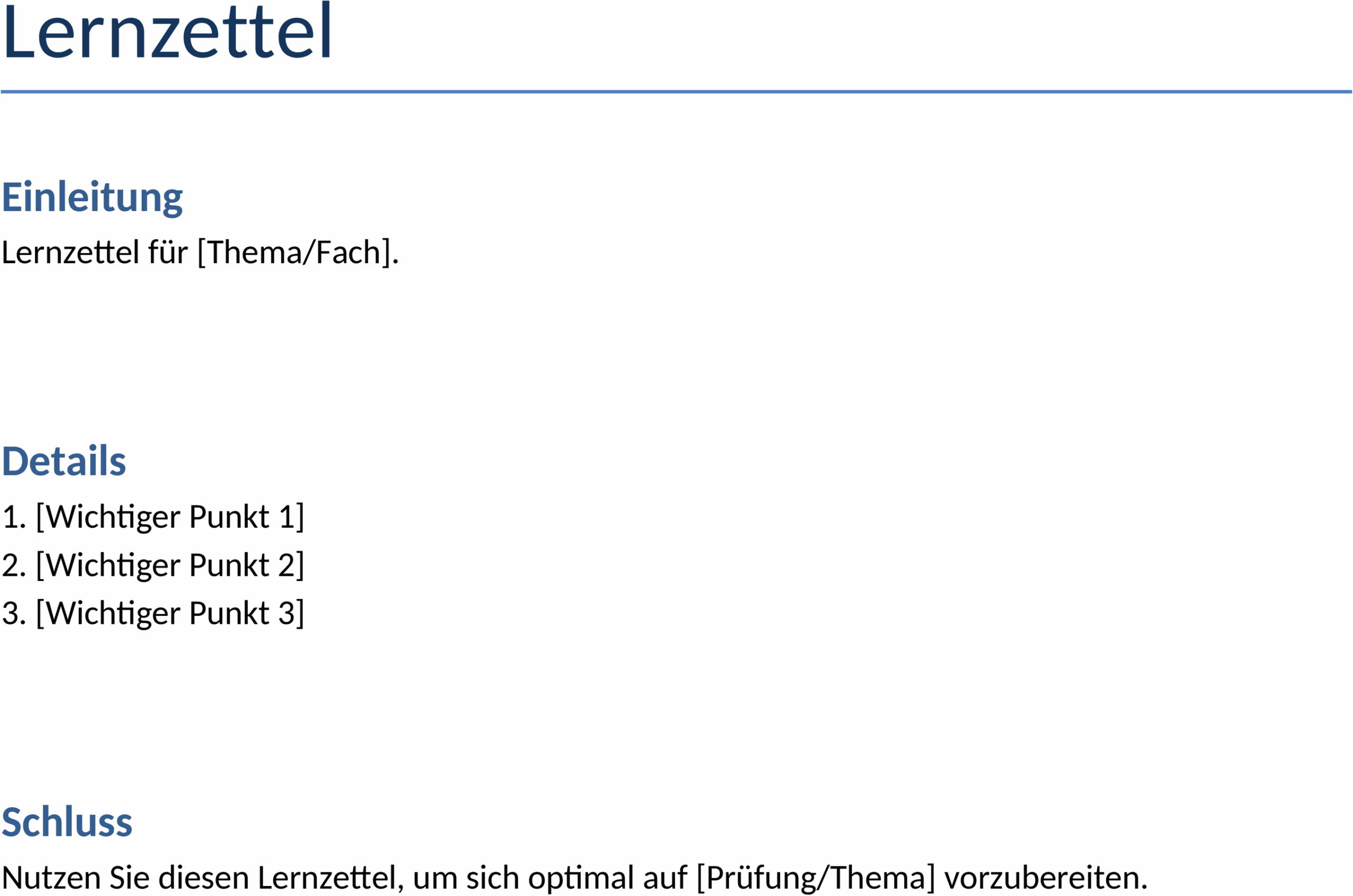 Lernzettel Word-Vorlage