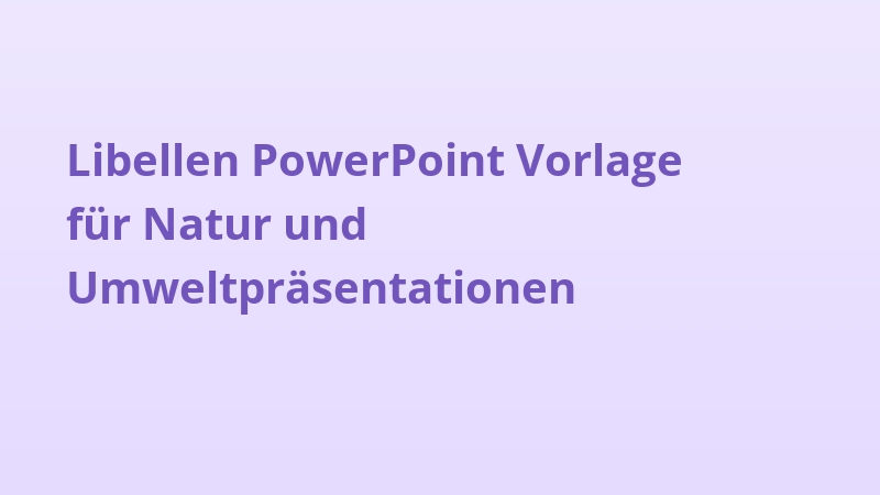 Libellen PowerPoint Vorlage für Natur und Umweltpräsentationen