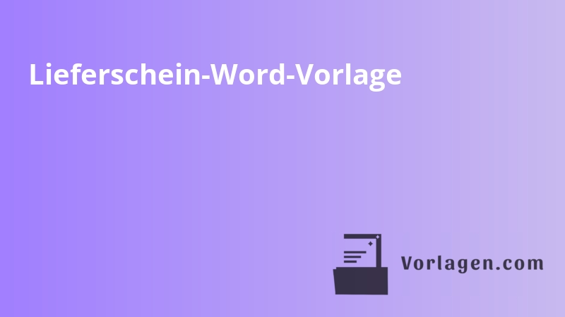 Lieferschein-Word-Vorlage