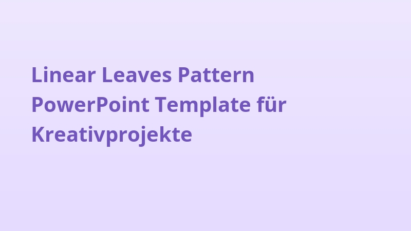 Linear Leaves Pattern PowerPoint Template für Kreativprojekte