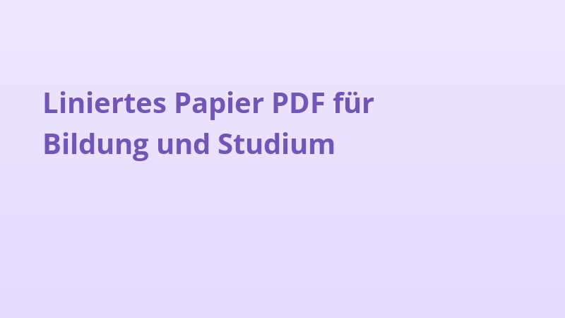 Liniertes Papier PDF für Bildung und Studium