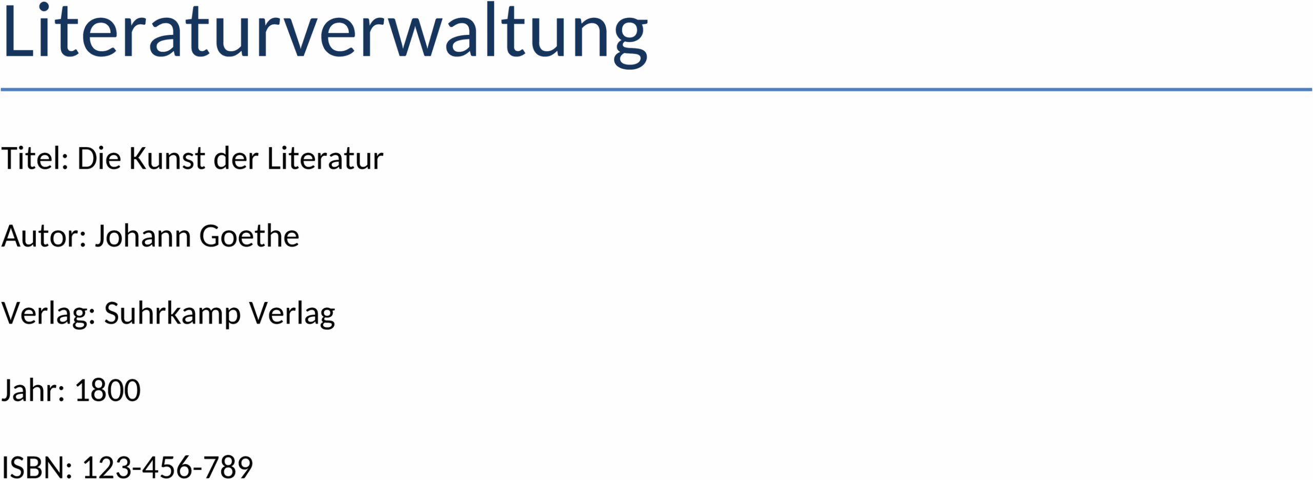 Literaturverwaltung Word-Vorlage