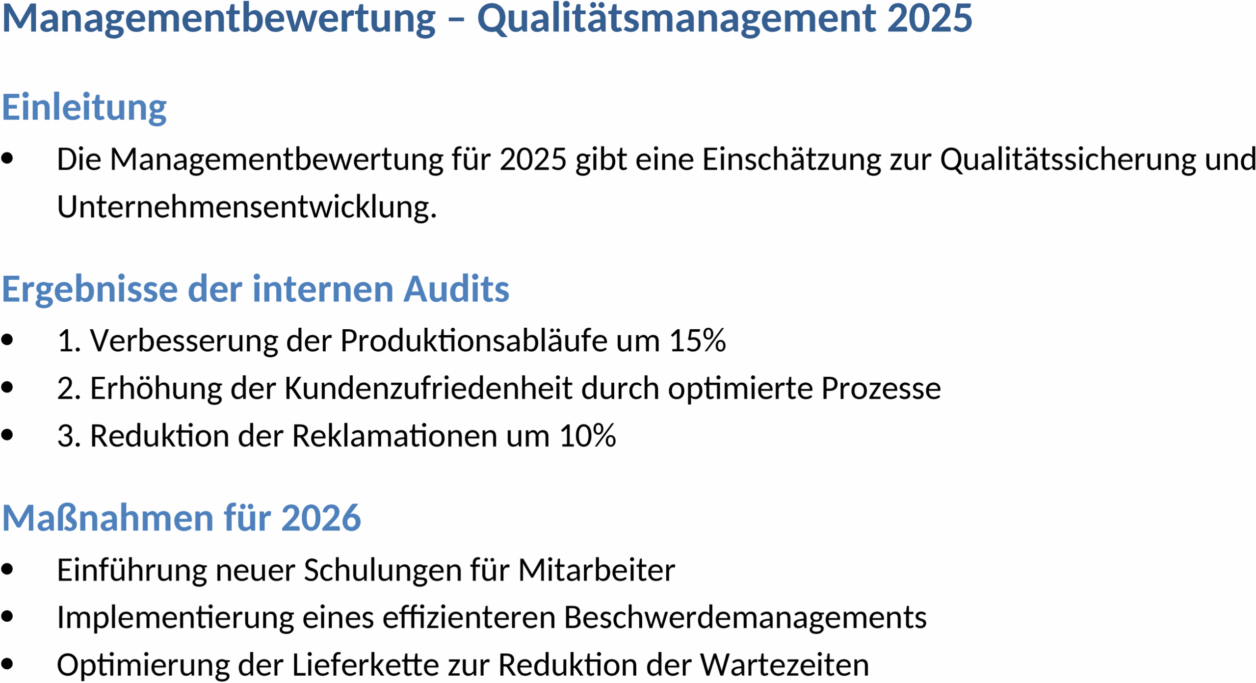 Managementbewertung Word-Vorlage
