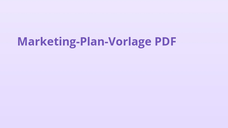 Marketing-Plan-Vorlage PDF