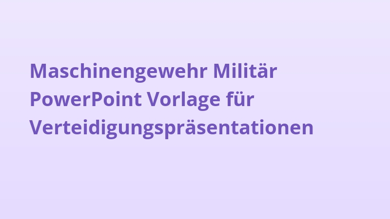 Maschinengewehr Militär PowerPoint Vorlage für Verteidigungspräsentationen