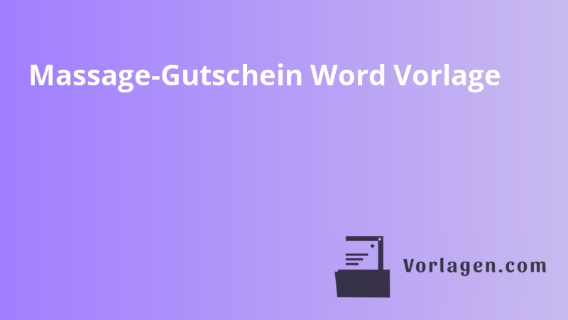 Massage-Gutschein Word Vorlage