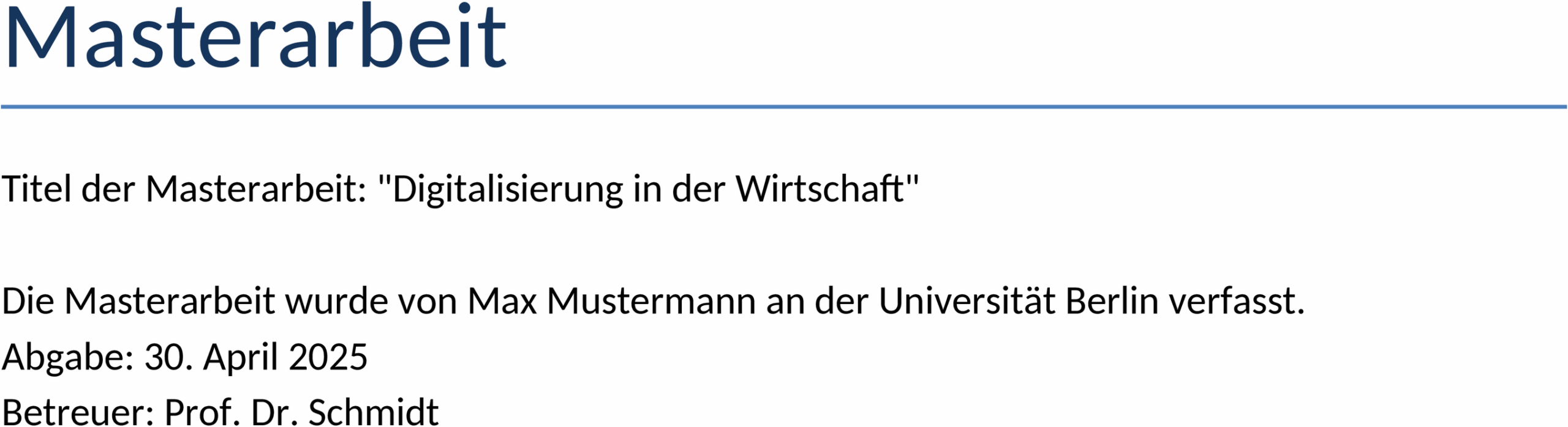 Masterarbeit Word-Vorlage