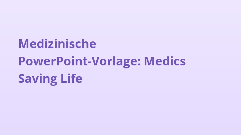 Medizinische PowerPoint-Vorlage: Medics Saving Life