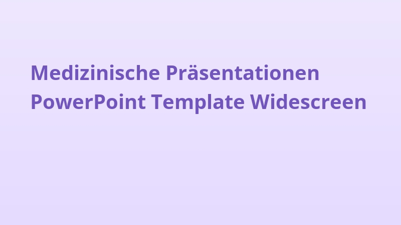 Medizinische Präsentationen PowerPoint Template Widescreen
