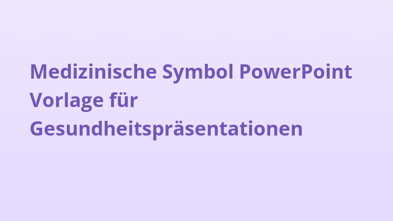 Medizinische Symbol PowerPoint Vorlage für Gesundheitspräsentationen