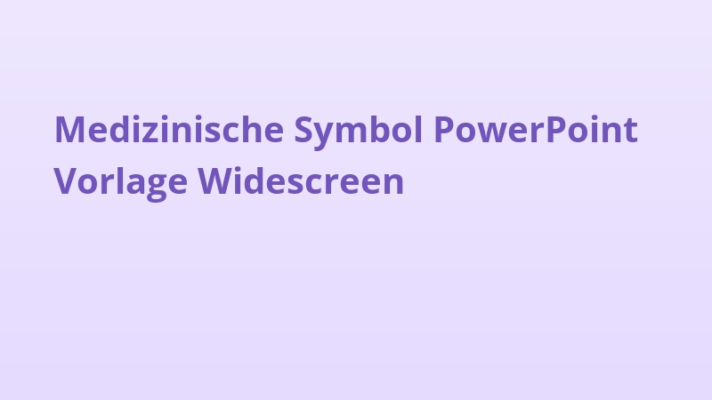 Medizinische Symbol PowerPoint Vorlage Widescreen