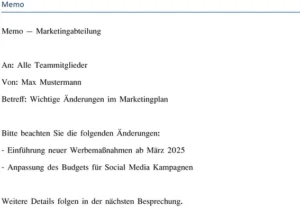 memo-marketingabteilung-wichtige-aenderungen-im-marketingplan