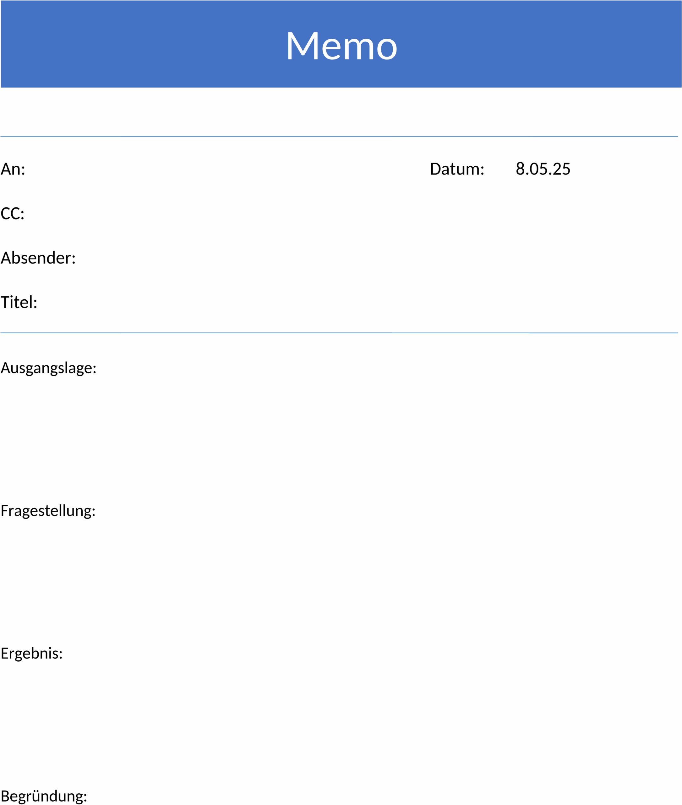 Memo-Vorlage im Word-Format