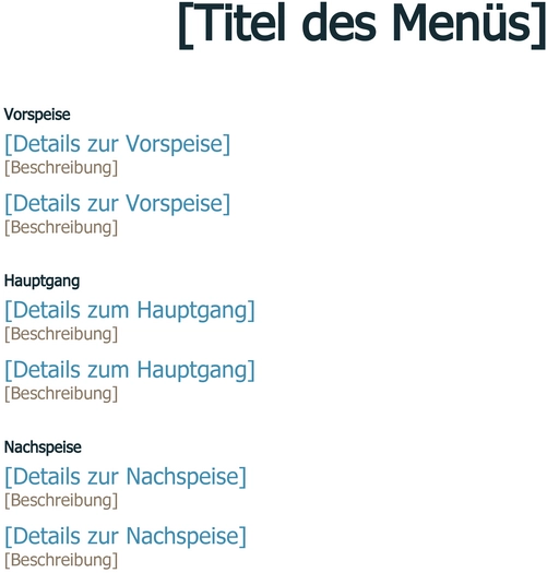menue-fuer-eine-formelle-veranstaltung