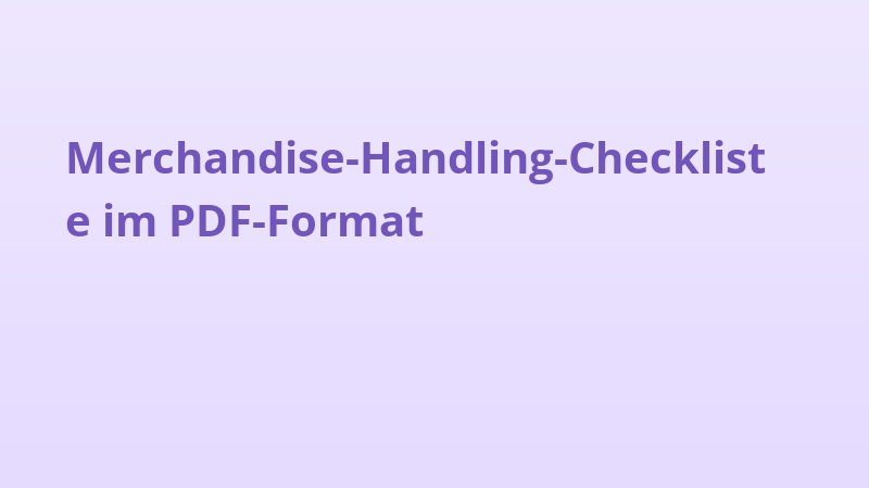 Merchandise-Handling-Checkliste im PDF-Format