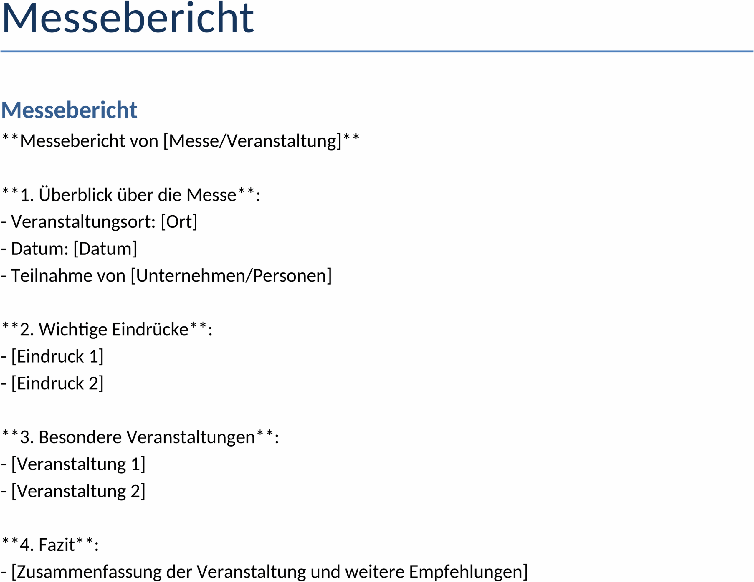 Messebericht im Word-Format
