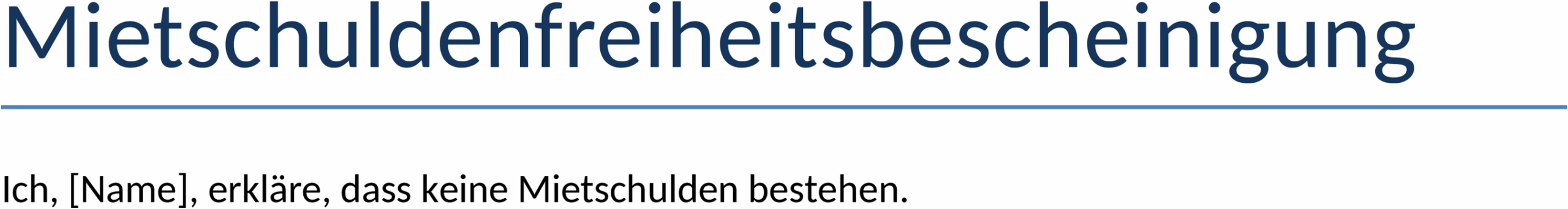 Mietschuldenfreiheitsbescheinigung Word Vorlage